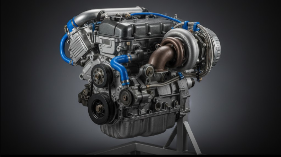 FC3Sに搭載された13B-T型ロータリーエンジンとターボチャージャー
